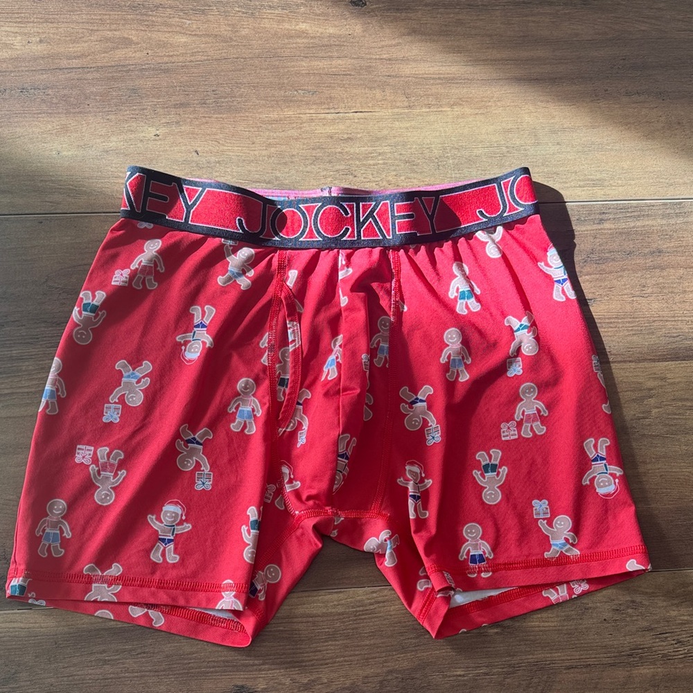 Jockey Men’s Medium Holiday Gingerbread Active Boxer Brief Christmas